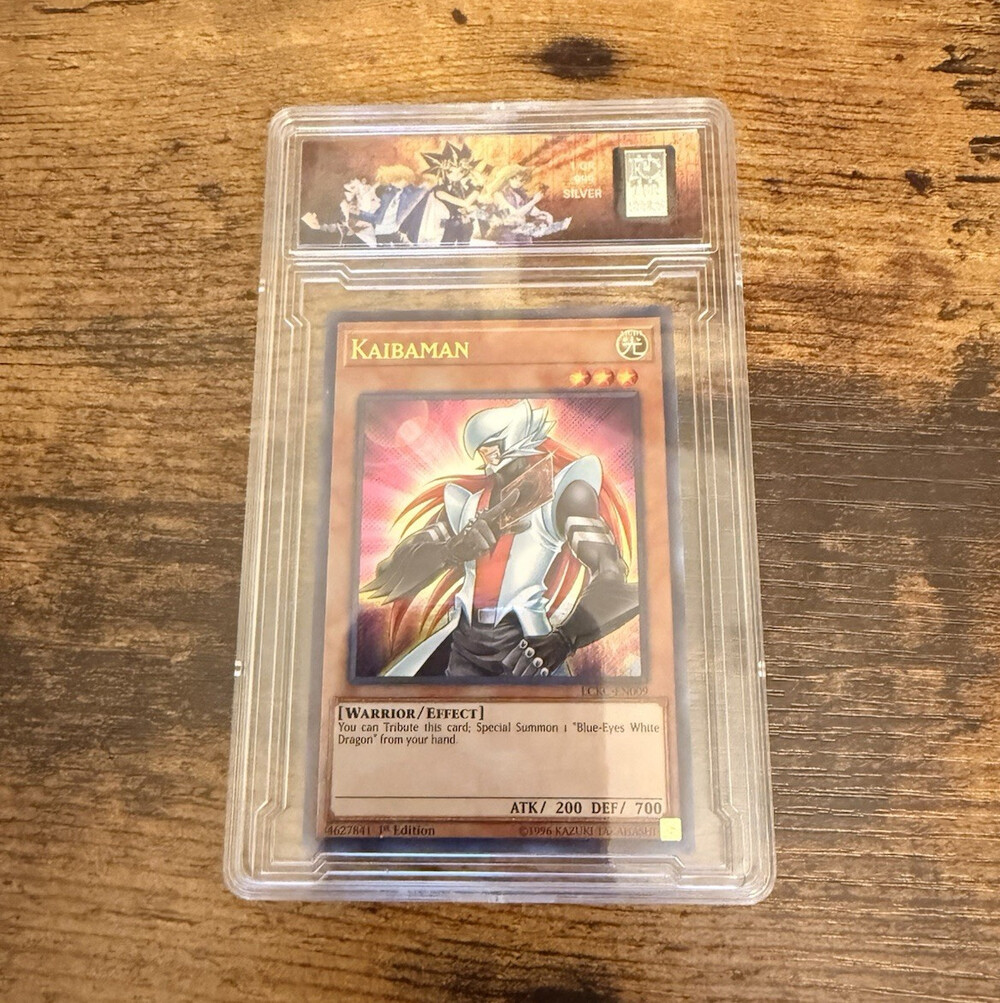 Yu-Gi-Oh! Kaibaman 1st Edition Custom Slab with 1gr .999 Fine Silver Bar Ingot